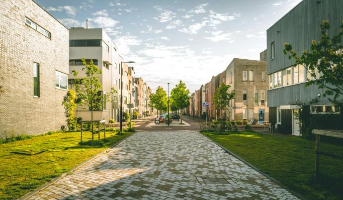 gray brick pathway